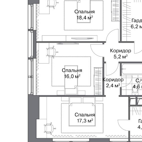 4-комн квартира улица Василисы Кожиной, 13