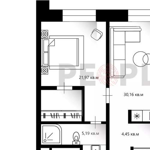 2-комн квартира Мосфильмовская улица, 1С28