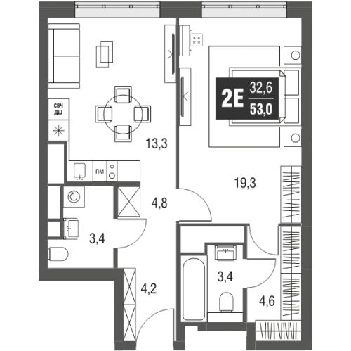 1-комн квартира Москва г., Серебрякова проезд,  к. 1