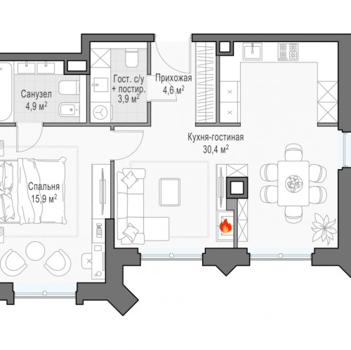2-комн квартира Москва г., Дубовой Рощи ул.