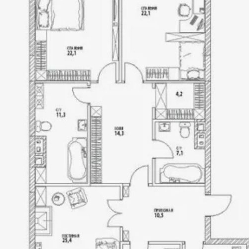 3-комн квартира 1-й Смоленский переулок, 21