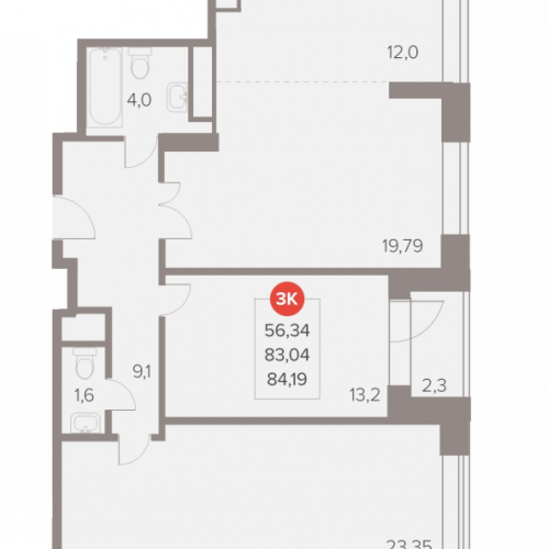 2-комн квартира Люберцы г., Октябрьский пр-кт,  к. 1