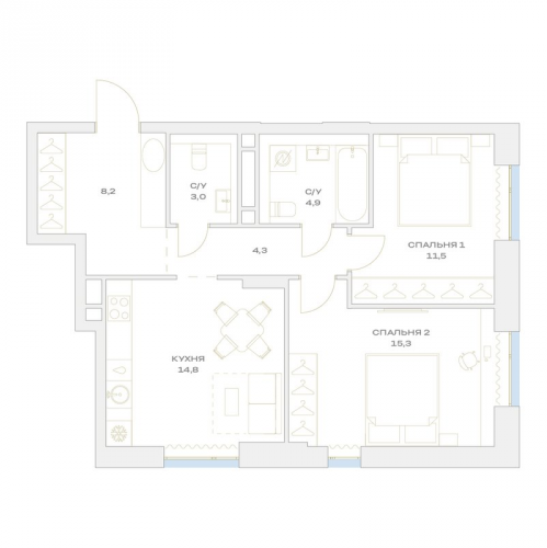 2-комн квартира Марьино п., Харлампиева ул.,  к. 23