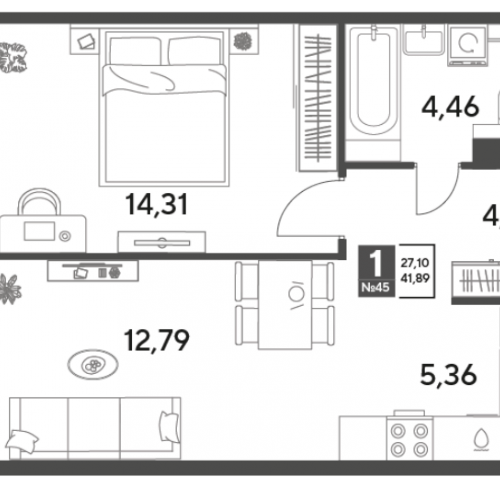 1-комн квартира Пушкино г., Зелёная Роща ул.,  к. 12