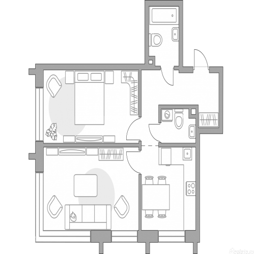 2-комн квартира , Шарикоподшипниковская ул., 11