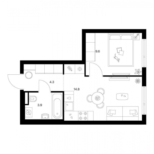 1-комн квартира Середневский лес, корп. 2.1.3