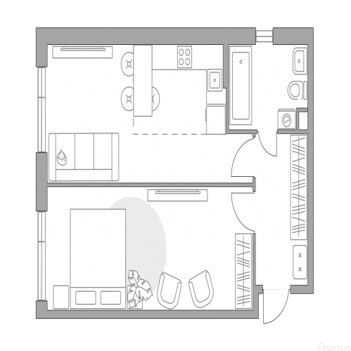 1-комн квартира , Дубининская улица, 17