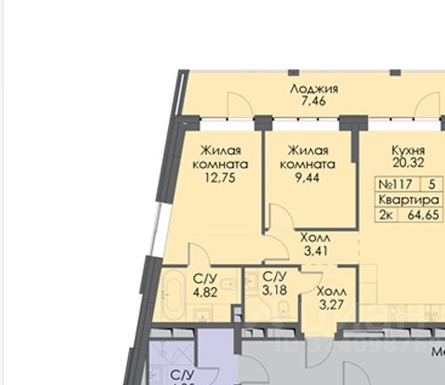 2-комн квартира Автозаводская улица, 26/1