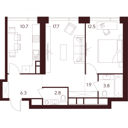 2-комн квартира Москва г., Куусинена ул.,  к. D1