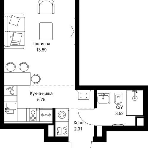 Студия Москва г., Верейская ул.,  к. SET.2.А