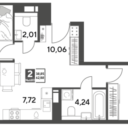 2-комн квартира Пушкино г., Зелёная Роща ул.,  к. 12