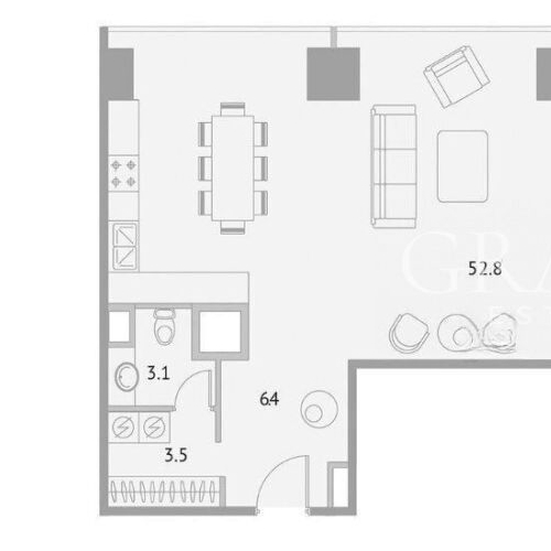 2-комн квартира 1-й Красногвардейский проезд, 15