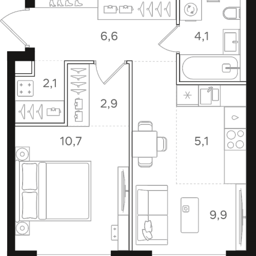 1-комн квартира Москва г., Открытое ш.,  к. 6