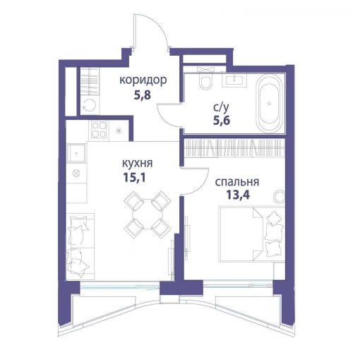 1-комн квартира ул Золоторожский Вал, вл. 11, корп. 33