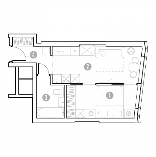 1-комн квартира Москва г., Горбунова ул.,  к. 1