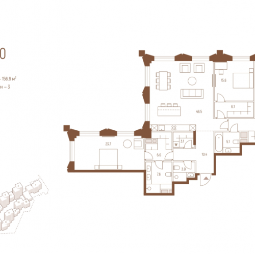 3-комн квартира Москва г., Кутузовский пр-кт,  к. 6