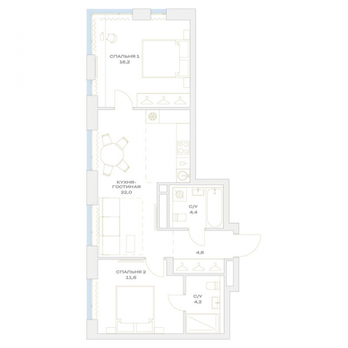 2-комн квартира Марьино п., Харлампиева ул.,  к. 13