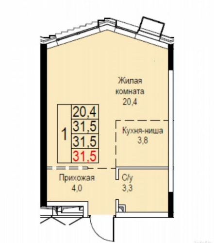 1-комн квартира Новоостаповская улица, 20