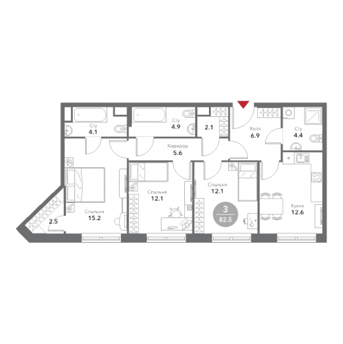 3-комн квартира Москва г., Летниковская ул.,  к. 2