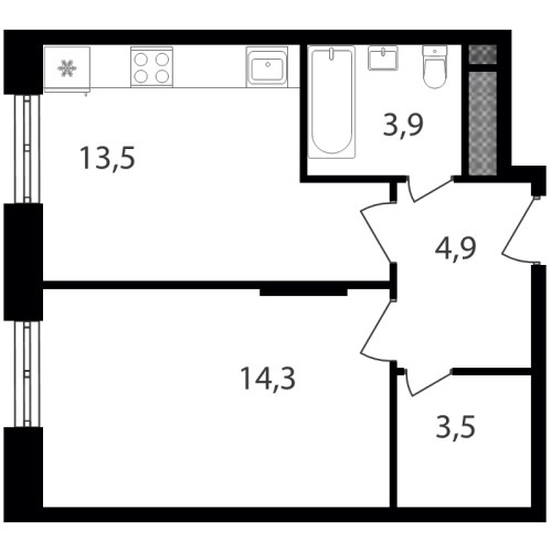 1-комн квартира Москва г., Варшавское ш.,  к. 1