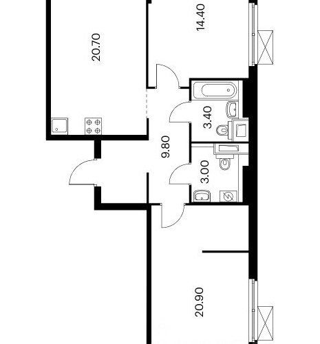 2-комн квартира Лобненская улица, 13К2