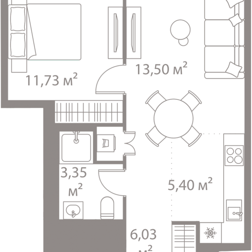 1-комн квартира переулок Котляковский 2-й