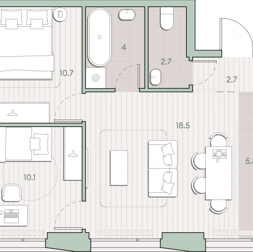 2-комн квартира Очаковское шоссе