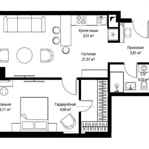 1-комн квартира Багратионовский проезд, 5к1