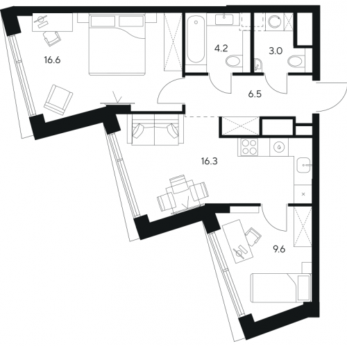 2-комн квартира Москва г., Ярцевская ул.,  к. 1