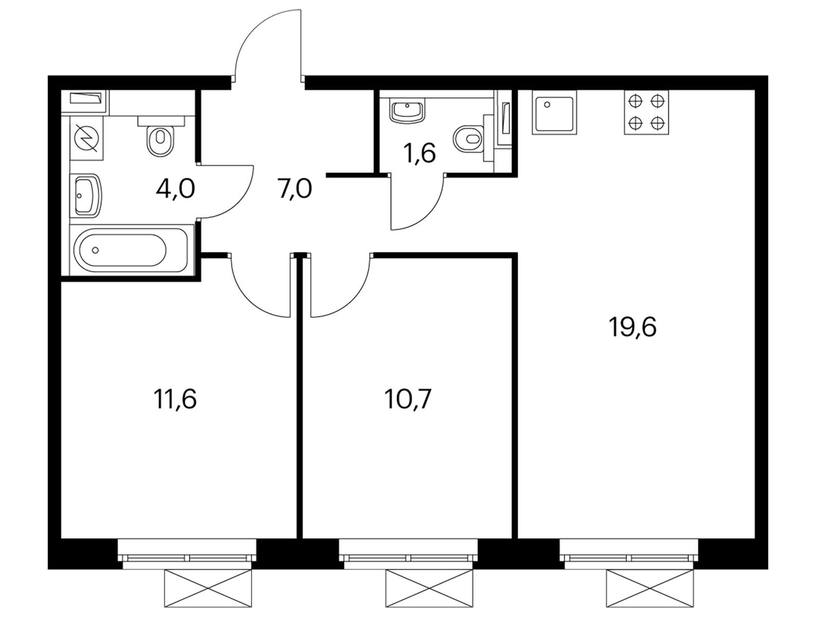 2-комн квартира Котельники, мкр. Белая Дача, корп. 10