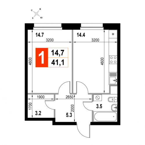 1-комн квартира Мытищи г., Пионерская ул.,  к. 2.5
