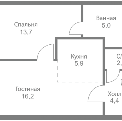 1-комн квартира Москва г., Сколковское ш.,  к. 4