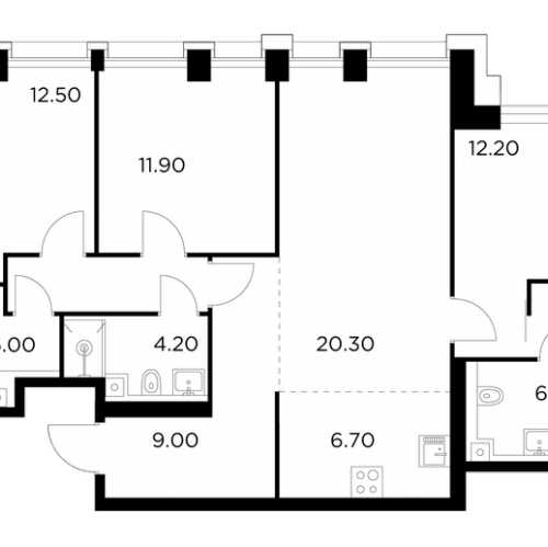 3-комн квартира Москва г., Адмирала Макарова ул.,  к. 1