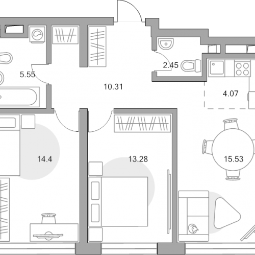2-комн квартира Москва г., Верхнелихоборская ул.,  к. 1