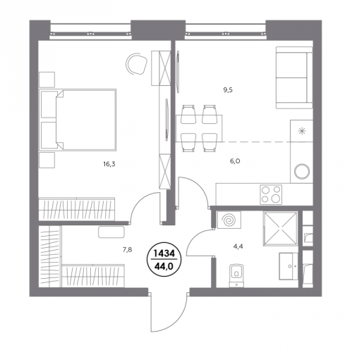 1-комн квартира Москва г., Шоссейная ул.,  к. 1.3