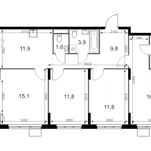 3-комн квартира Сапроново д., Калиновая ул.,  к. 5