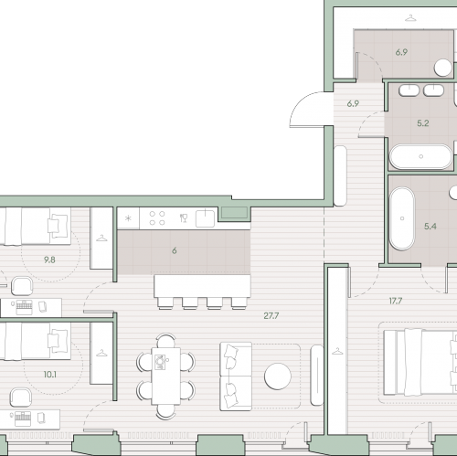 3-комн квартира Очаковское шоссе