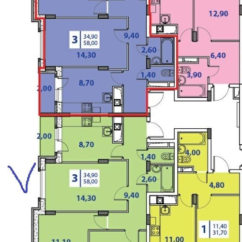 3-комн квартира Митино Дальнее мкр, д. Брехово,  д. 15