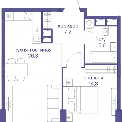 1-комн квартира Москва г., Сергея Макеева ул.,  к. 6