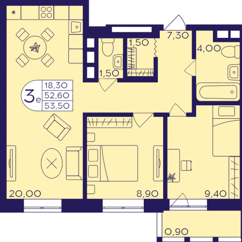 2-комн квартира Балашиха г., Железнодорожный мкр.,  к. 410