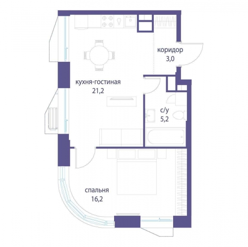 1-комн квартира ул. Золоторожский Вал, вл. 11, стр. 46