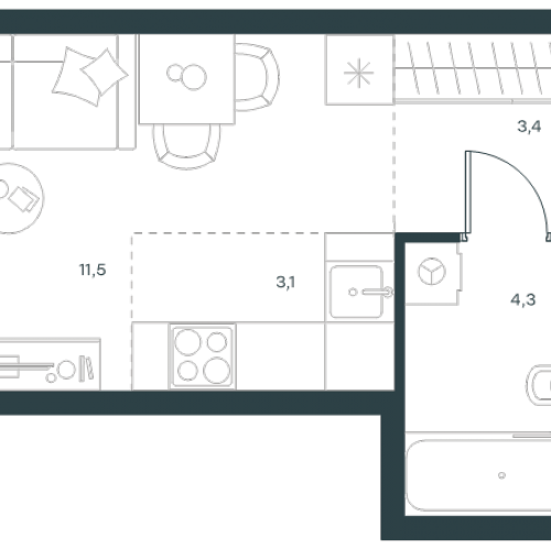 Студия Москва г., Озерная ул.,  к. 2