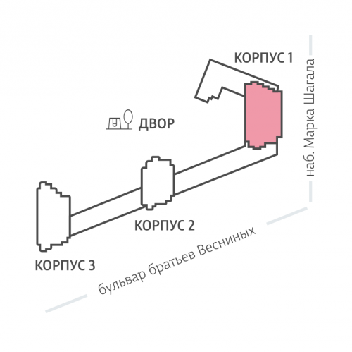 1-комн квартира Марка Шагала набережная, д.1к2
