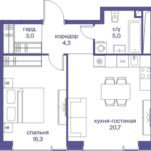 1-комн квартира Москва г., Сергея Макеева ул.,  к. 3