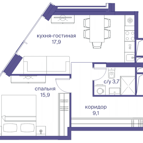 1-комн квартира Москва г., Сергея Макеева ул.,  к. 3
