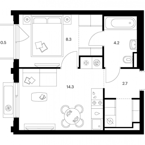 1-комн квартира ш. Алтуфьевское, корп.1.1
