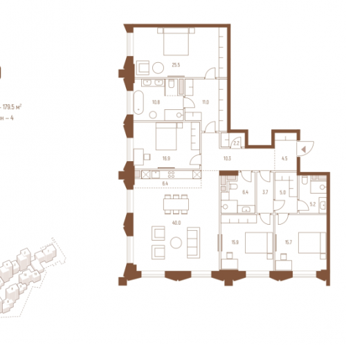 4-комн квартира Москва г., Кутузовский пр-кт,  к. 6
