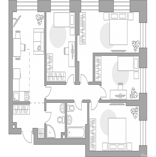 4-комн квартира , Дубининская улица, 17