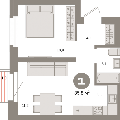 1-комн квартира Москва г., Тагильская ул.,  к. 2