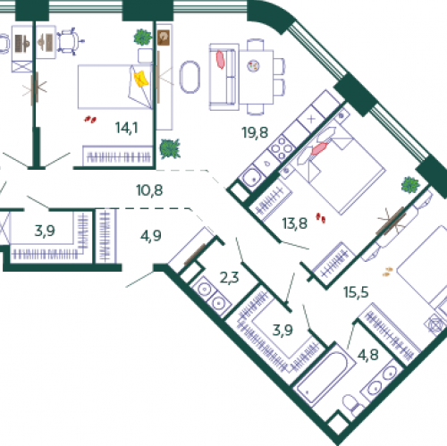 4-комн квартира Москва г., Автозаводская ул.,  к. 2.6.1